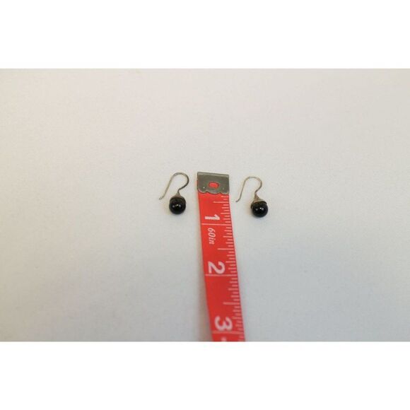 Vintage Black Stone Drop Earrings - Picture 3 of 4